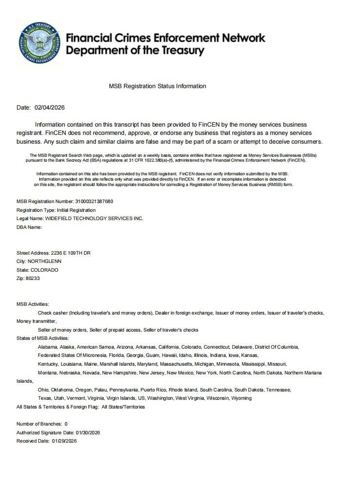 US-Unternehmensregistrierungszertifikat